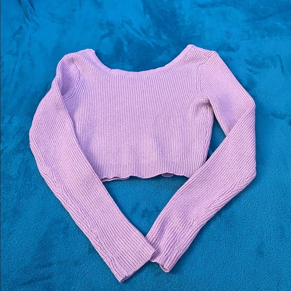 SHEIN juniors light purple long sleeve crop top - Picture 3 of 3